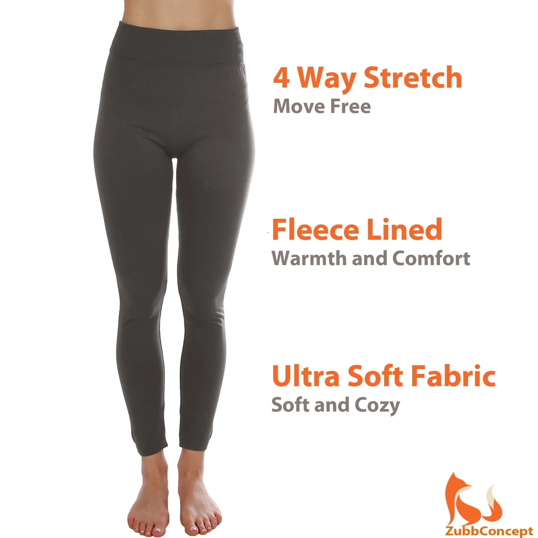 4-Pack Warm Fleece Lined Thick Brushed Full Length Leggings Tights