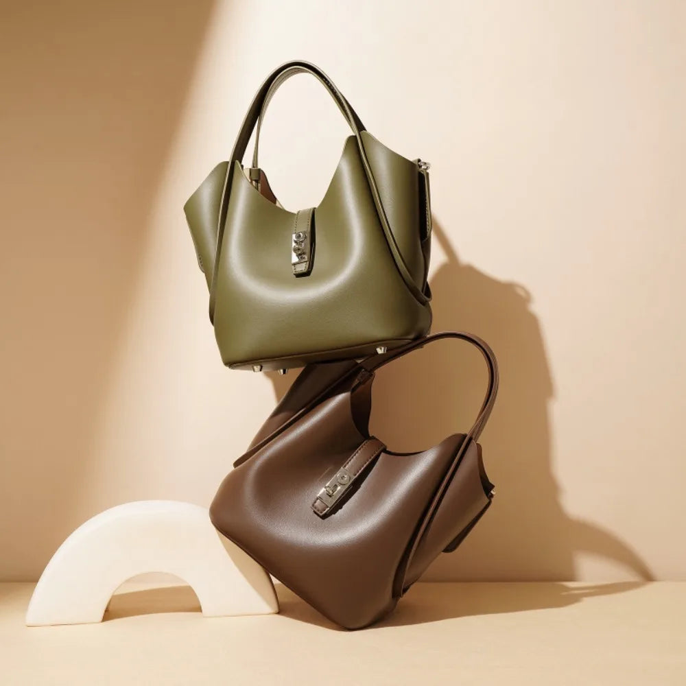 2025 New Moda Composite Bag Minority Handbags All-Match Latch Drawstring Luxury Shoulder Commuter Simple Casual Messenger Bags